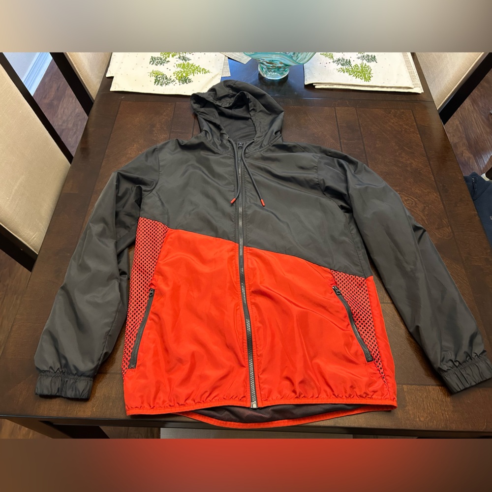 Russell athletic Red and Black Windbreaker rain Jacket